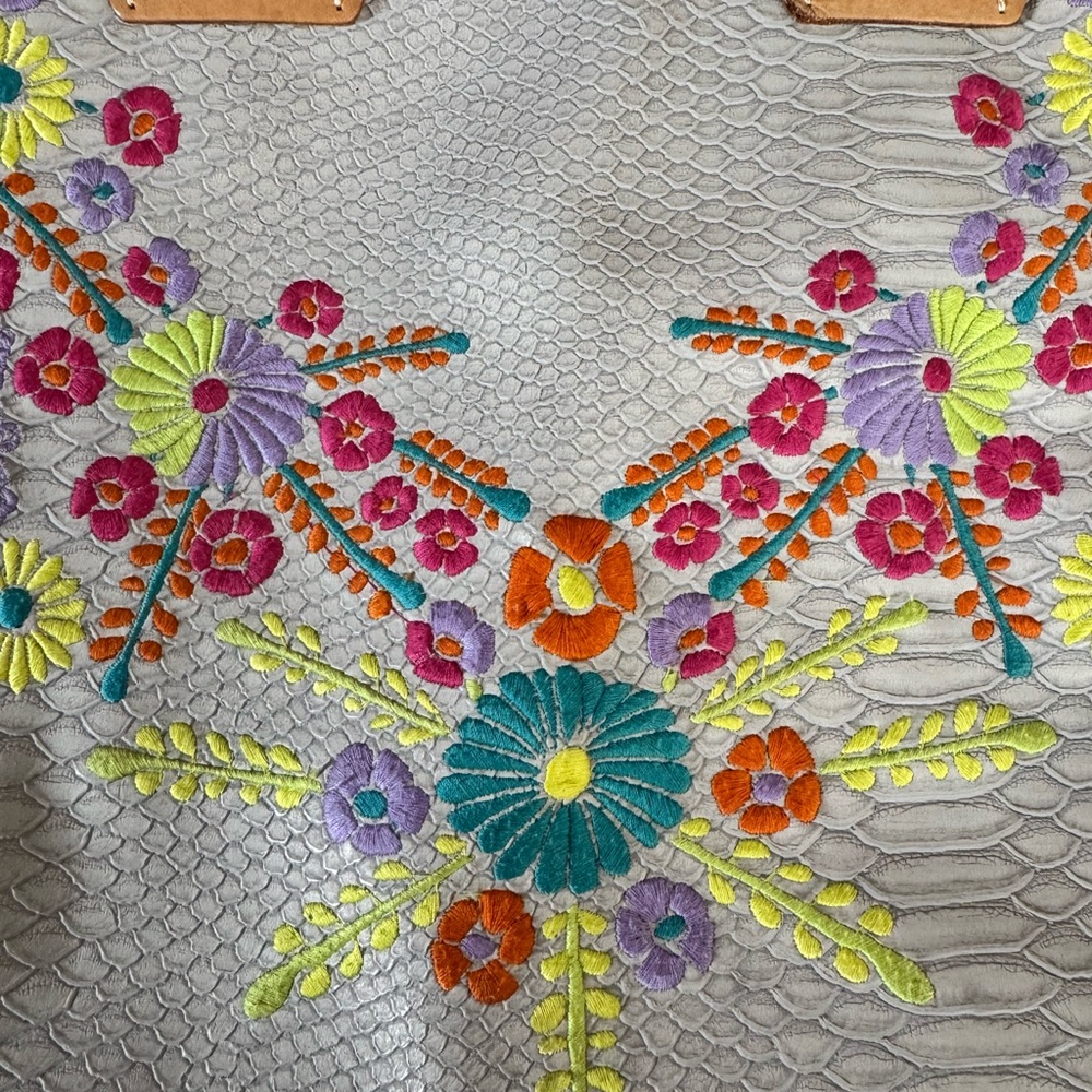 Consuela Embroidered Floral Tote Bag - Picture 2 of 7